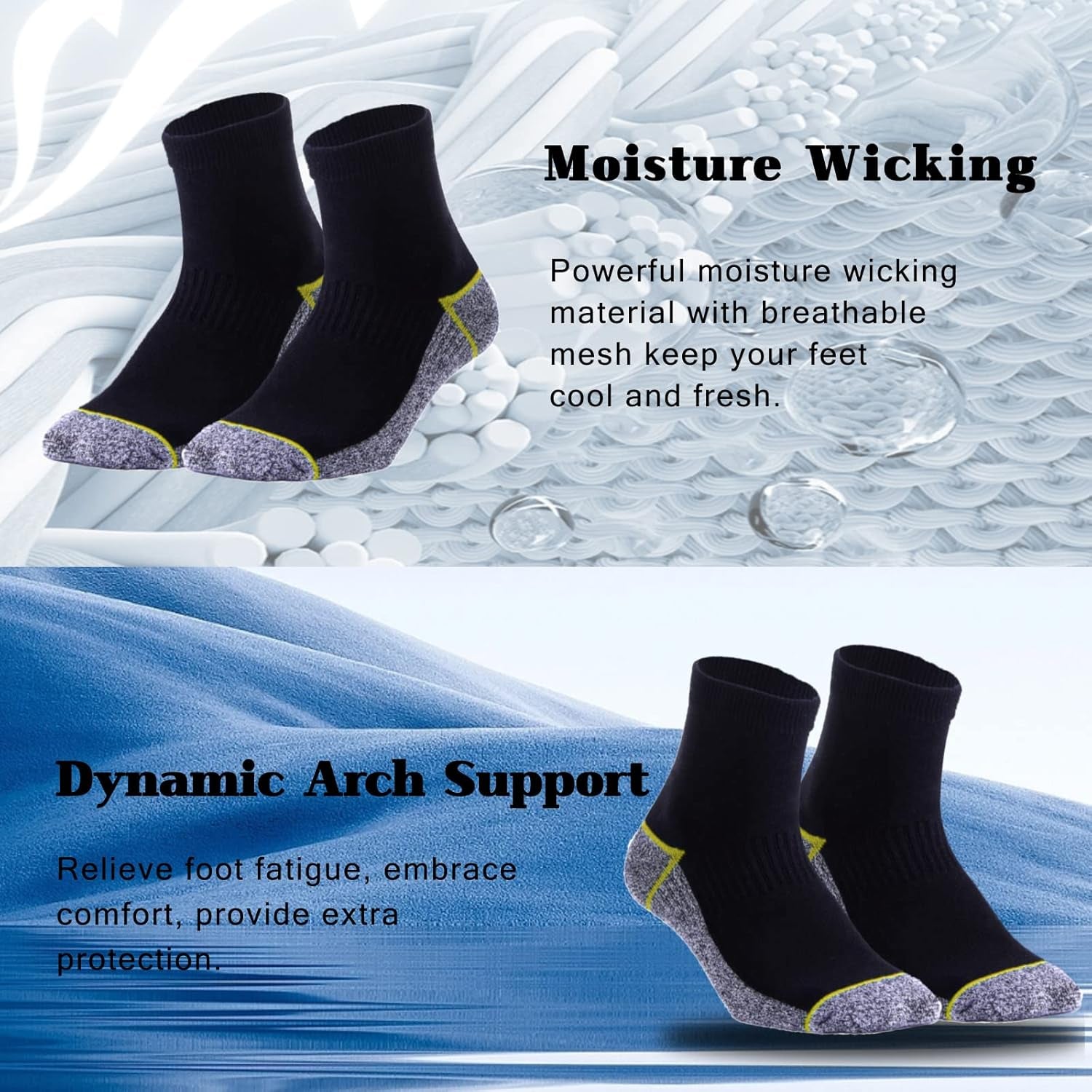 Copper Infused Quarter Socks Improve Foot Health Odor Control with Moisture Wicking Durable Comfortable Fit