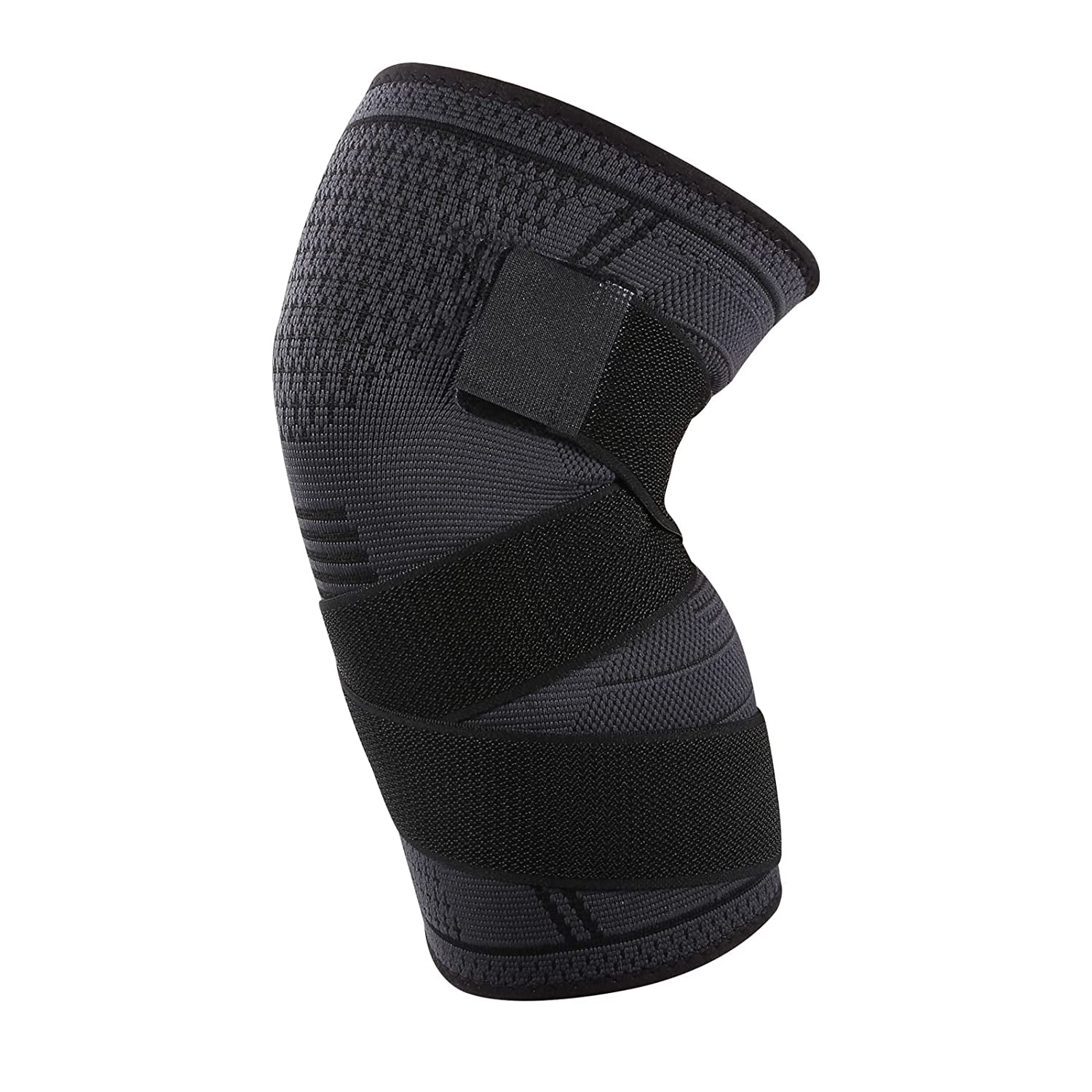 Breathable Compression Knee Sleeve for Men and Women, Adjustable Support for Patellar Tendon Pain and Arthritis Relief, Large Size, Black