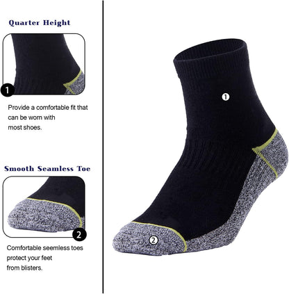 Copper Infused Quarter Socks Improve Foot Health Odor Control with Moisture Wicking Durable Comfortable Fit